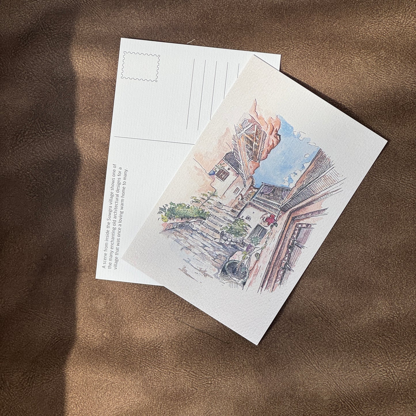 بطاقة بريدية ممر في قرية السوجرة | The Quiet Path of Suwgra Postcard